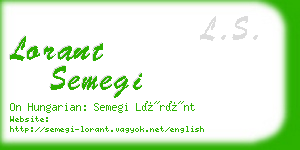 lorant semegi business card